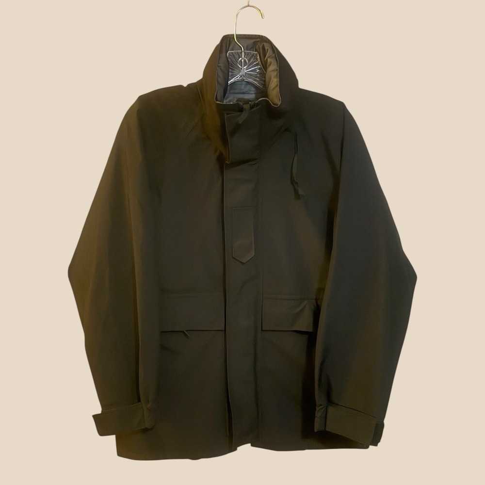US Navy Cold Weather Parka Jacket Black Gore Tex Hooded Military Small XX Short